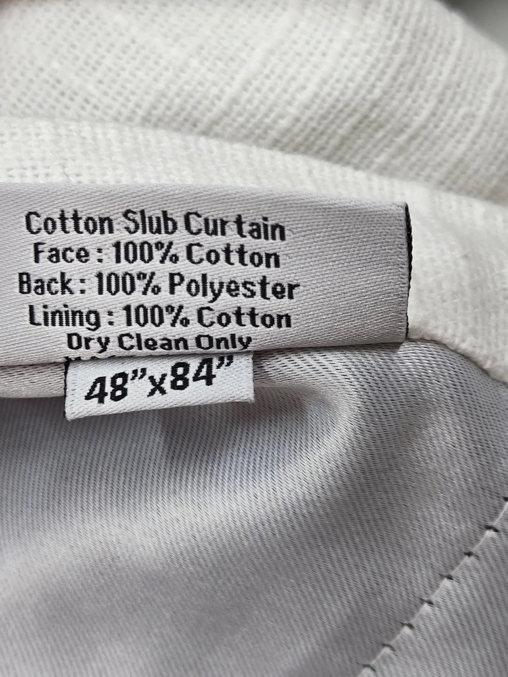 NWT QUINCE Set Of 2 48x84 Cotton Slub Room Darkening Curtains White 9740